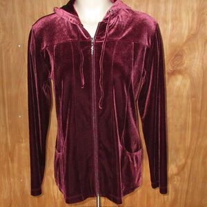 CHICO’S Basic Velvet Panache Zip Hoodie Jacket Women's Size 0 (S-4) Napa Crushed